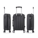 RAYKONG Maleta de Cabina ABS, 55x40x20 cm (40L), con 4 Ruedas Dobles 360°, Negra