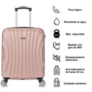 RAYKONG Maleta de Cabina ABS 55x40x20cm, Ligera, 20 Pulgadas, Rosa Dorada
