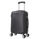RAYKONG Maleta de Cabina ABS, 55x40x20 cm (40L), con 4 Ruedas Dobles 360°, Negra