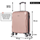 RAYKONG Maleta de Cabina ABS 55x40x20cm, Ligera, 20 Pulgadas, Rosa Dorada
