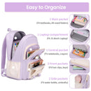 Tanou Mochila Escolar para Niñas de 8-12 Años, 20L, Kawaii, Impermeable, Morado