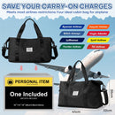 SEAFEW Bolsa de Viaje para Ryanair, 40x20x25 cm, Impermeable, Negro