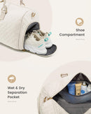 LOVEVOOK Bolsa de Viaje para Mujer, Grande, Impermeable, con Compartimento para Zapatos, Beige