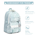 Tanou Mochila Escolar Grande para Adolescentes y Niñas, Impermeable, de Nylon, Azul