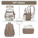 Amythe Mochila Escolar Casual de Viaje, 21L, para Adolescentes y Jóvenes, Marrón