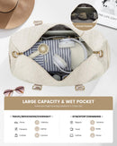LOVEVOOK Bolsa de Viaje para Mujer, Grande, Impermeable, con Compartimento para Zapatos, Beige