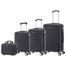 Mi Ko Mi Ka 8002 Juego de Maletas de Viaje, ABS Ligero, con 4 Ruedas 360º y Cerradura Numérica, Negro