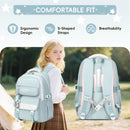 Tanou Mochila Escolar Grande para Adolescentes y Niñas, Impermeable, de Nylon, Azul