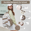 Amythe Mochila Escolar Casual de Viaje, 21L, para Adolescentes y Jóvenes, Marrón