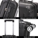 RAYKONG Maleta de Cabina ABS, 55x40x20 cm (40L), con 4 Ruedas Dobles 360°, Negra