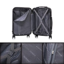 RAYKONG Maleta de Cabina ABS, 55x40x20 cm (40L), con 4 Ruedas Dobles 360°, Negra
