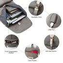 YAMTION Mochila para Portátil de 17", con Puerto USB, Unisex, para Universidad, Gris