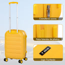 Maleta de Cabina ABS Semirrígida, 57x37x23 cm, con 4 Ruedas Dobles 360º y Candado TSA, Amarilla