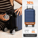 NUMADA Upfly Maleta de Cabina Underseat 40x25x20 cm (20L), ABS, con Ruedas Desmontables, Ideal para Ryanair, Azul Marino