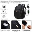 Mochila Antirrobo para Portátil de 17.3 Pulgadas, Impermeable, con Puerto USB, para Hombre, Negro