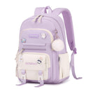 Tanou Mochila Escolar para Niñas de 8-12 Años, 20L, Kawaii, Impermeable, Morado
