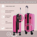 DON ALGODON Maleta de Cabina 55x40x20 cm, apta para Ryanair, con 4 Ruedas 360º y Candado, Rosa