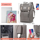 YAMTION Mochila para Portátil de 17", con Puerto USB, Unisex, para Universidad, Gris