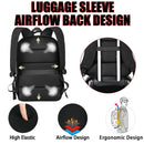 Mochila para portátil de 17.3 pulgadas, antirrobo, impermeable, con puerto USB, para viaje y trabajo, Negra