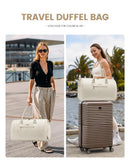 LOVEVOOK Bolsa de Viaje para Mujer, Grande, Impermeable, con Compartimento para Zapatos, Beige