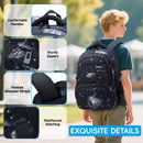 Amythe Mochila Escolar Grande para Niños y Adolescentes, Impermeable, Diseño Ergonómico, para 9-17 Años