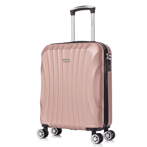 RAYKONG Maleta de Cabina ABS 55x40x20cm, Ligera, 20 Pulgadas, Rosa Dorada
