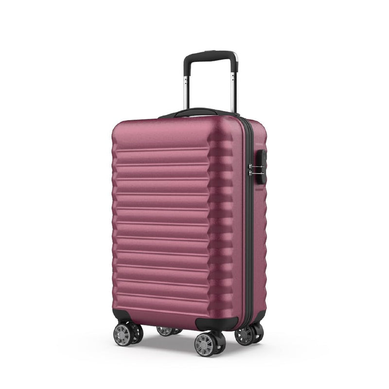 NUMADA Maleta de Cabina Upfly, ABS Rígida Ligera, 53x33.5x22 cm, con Cierre de Combinación y 4 Ruedas Dobles 360°, Burdeos