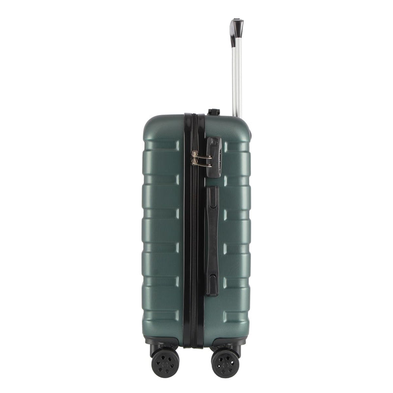 T-LOVENDO.ES Maleta de Cabina 55x40x20 cm, ABS Ligero Semirrígido, con 4 Ruedas Giratorias 360° y Candado, Verde Oscuro
