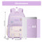 Tanou Mochila Escolar para Niñas de 8-12 Años, 20L, Kawaii, Impermeable, Morado