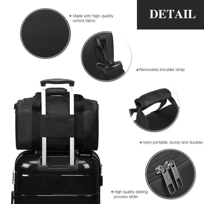 Kono Bolsa de Viaje Cabina, Ligero, 40x20x25 cm, Negro