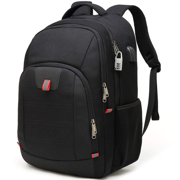 Mochila Antirrobo para Portátil de 17.3 Pulgadas, Impermeable, con Puerto USB, para Hombre, Negro