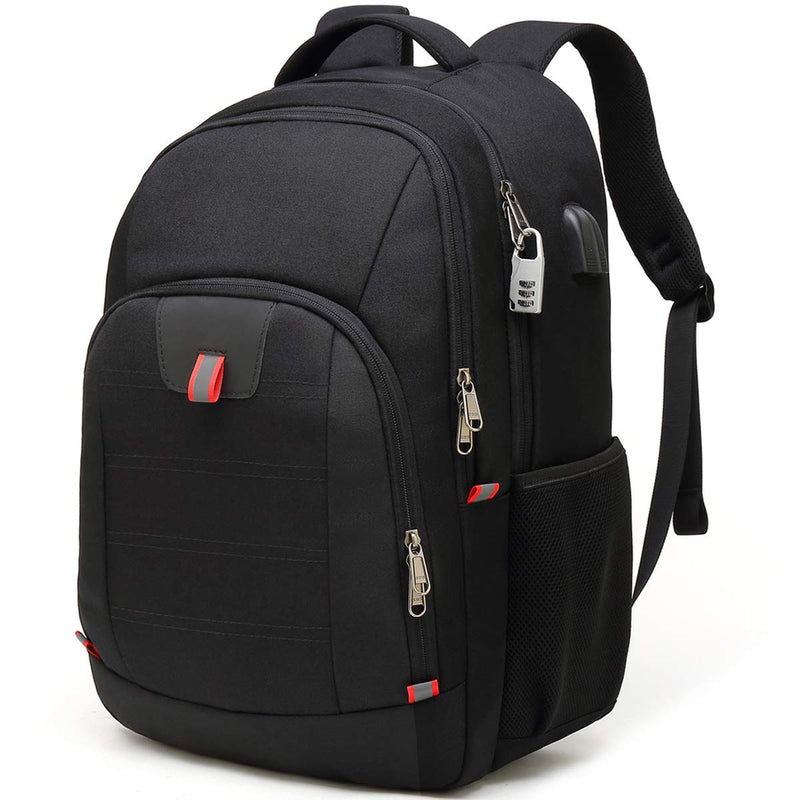 Mochila Antirrobo para Portátil de 17.3 Pulgadas, Impermeable, con Puerto USB, para Hombre, Negro