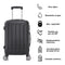 RAYKONG Maleta de Cabina ABS, 55x40x20 cm (40L), con 4 Ruedas Dobles 360°, Negra
