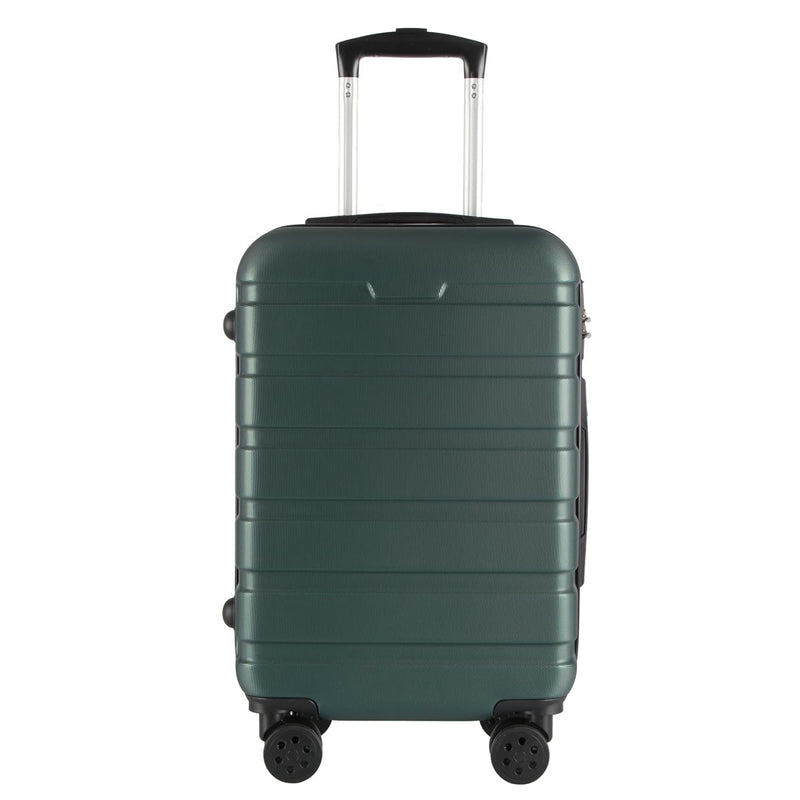 T-LOVENDO.ES Maleta de Cabina 55x40x20 cm, ABS Ligero Semirrígido, con 4 Ruedas Giratorias 360° y Candado, Verde Oscuro