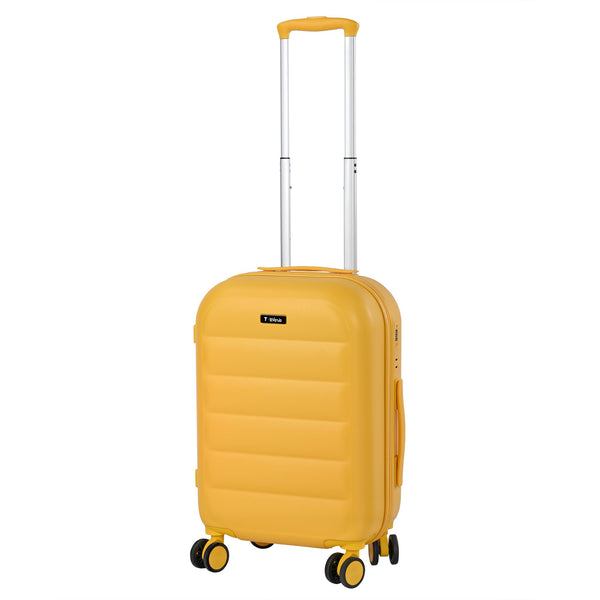 Maleta de Cabina ABS Semirrígida, 57x37x23 cm, con 4 Ruedas Dobles 360º y Candado TSA, Amarilla