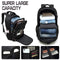 Mochila Antirrobo para Portátil de 17.3 Pulgadas, Impermeable, con Puerto USB, para Hombre, Negro