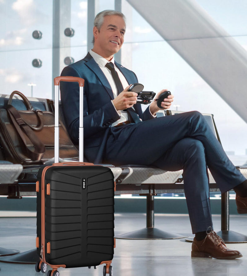 Juego de 3 Maletas de Viaje, Rígidas de ABS, con 4 Ruedas 360º y Candado, para Cabina, Mediana y Grande