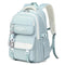 Tanou Mochila Escolar Grande para Adolescentes y Niñas, Impermeable, de Nylon, Azul