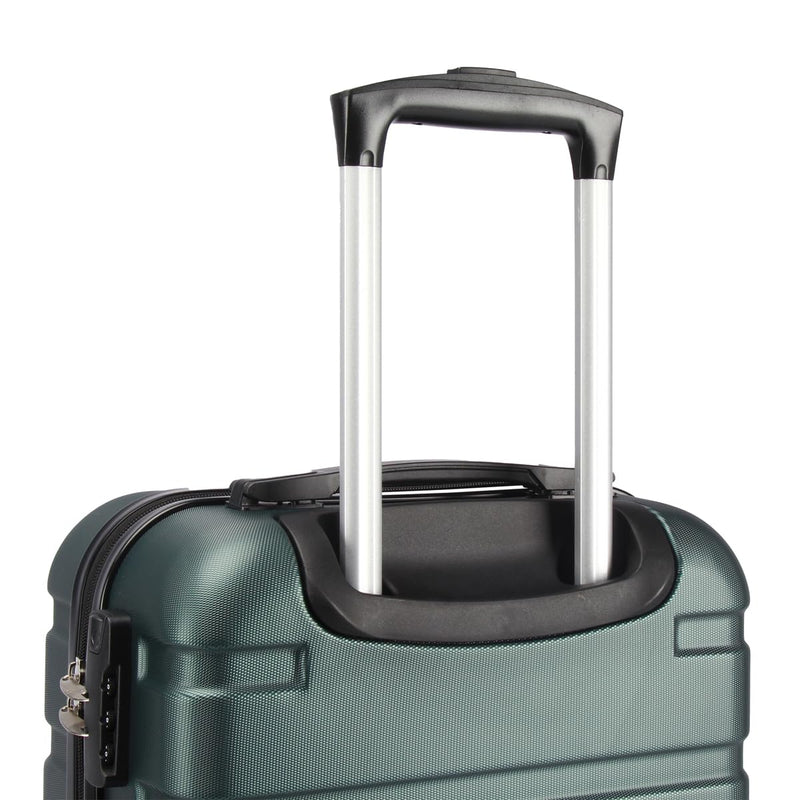 T-LOVENDO.ES Maleta de Cabina 55x40x20 cm, ABS Ligero Semirrígido, con 4 Ruedas Giratorias 360° y Candado, Verde Oscuro