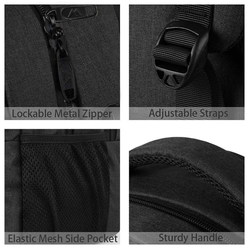 MATEIN Mochila para Portátil de 15.6 Pulgadas, Antirrobo, Impermeable, con Puerto USB, para Hombre, Negro