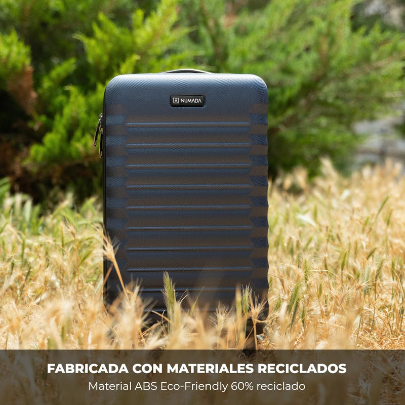 NUMADA Upfly Maleta de Cabina Underseat 40x25x20 cm (20L), ABS, con Ruedas Desmontables, Ideal para Ryanair, Azul Marino