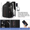 Mochila para portátil de 17.3 pulgadas, antirrobo, impermeable, con puerto USB, para viaje y trabajo, Negra