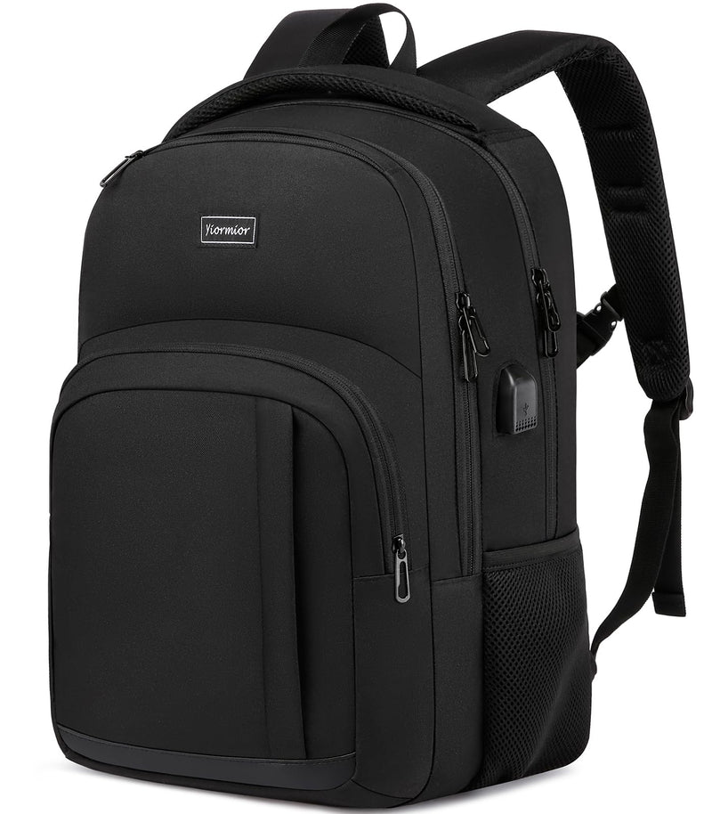 YIORMIOR Mochila para Portátil de 15.6 Pulgadas, con Puerto USB, Unisex, para Universidad y Trabajo