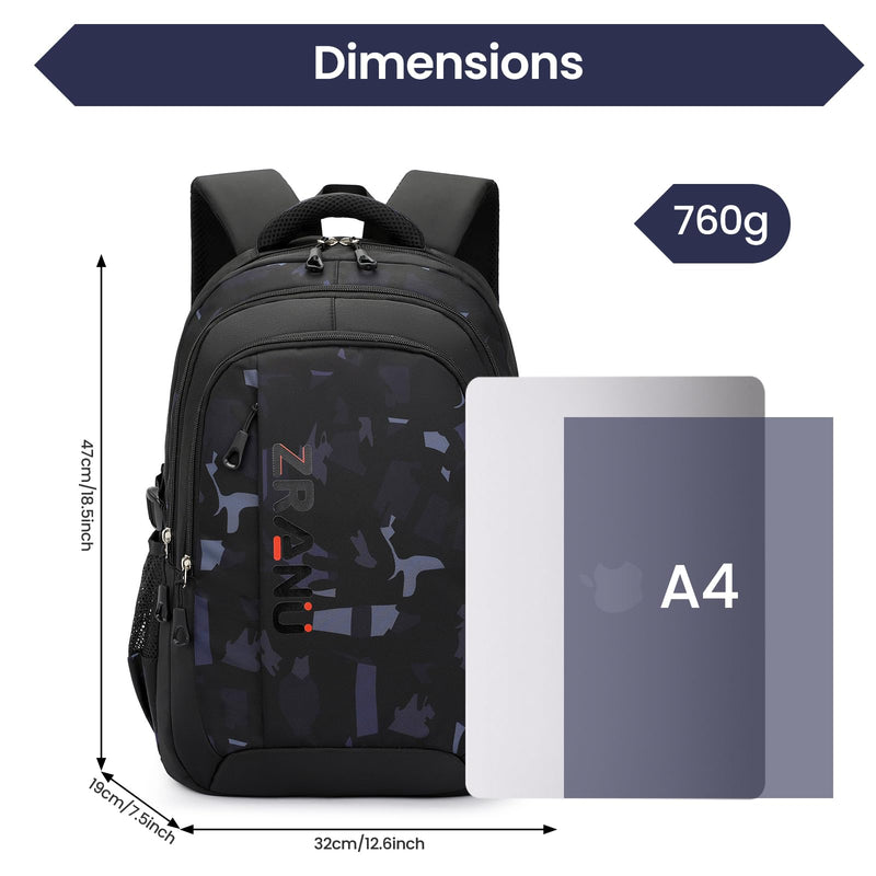 Amythe Mochila Escolar Grande, Versátil, Unisex, para Adolescentes y Jóvenes, Negro