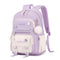 Tanou Mochila Escolar para Niñas de 8-12 Años, 20L, Kawaii, Impermeable, Morado