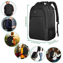 MATEIN Mochila para Portátil de 15.6 Pulgadas, Antirrobo, Impermeable, con Puerto USB, para Hombre, Negro