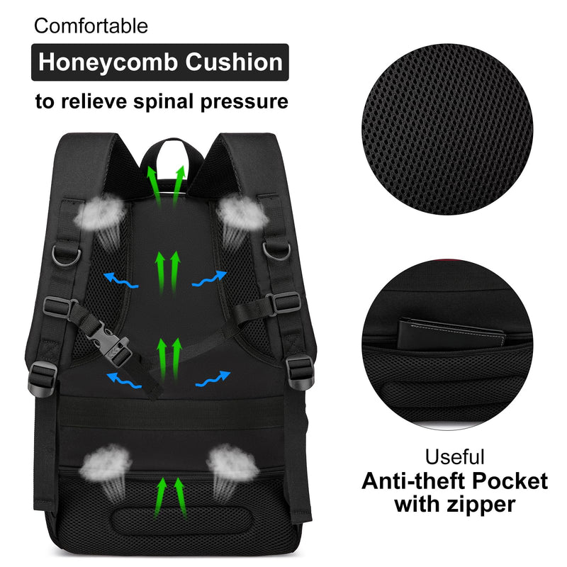 YIORMIOR Mochila para Portátil de 15.6 Pulgadas, con Puerto USB, Unisex, para Universidad y Trabajo