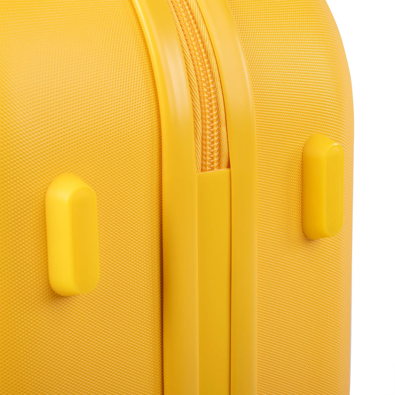 Maleta de Cabina ABS Semirrígida, 57x37x23 cm, con 4 Ruedas Dobles 360º y Candado TSA, Amarilla