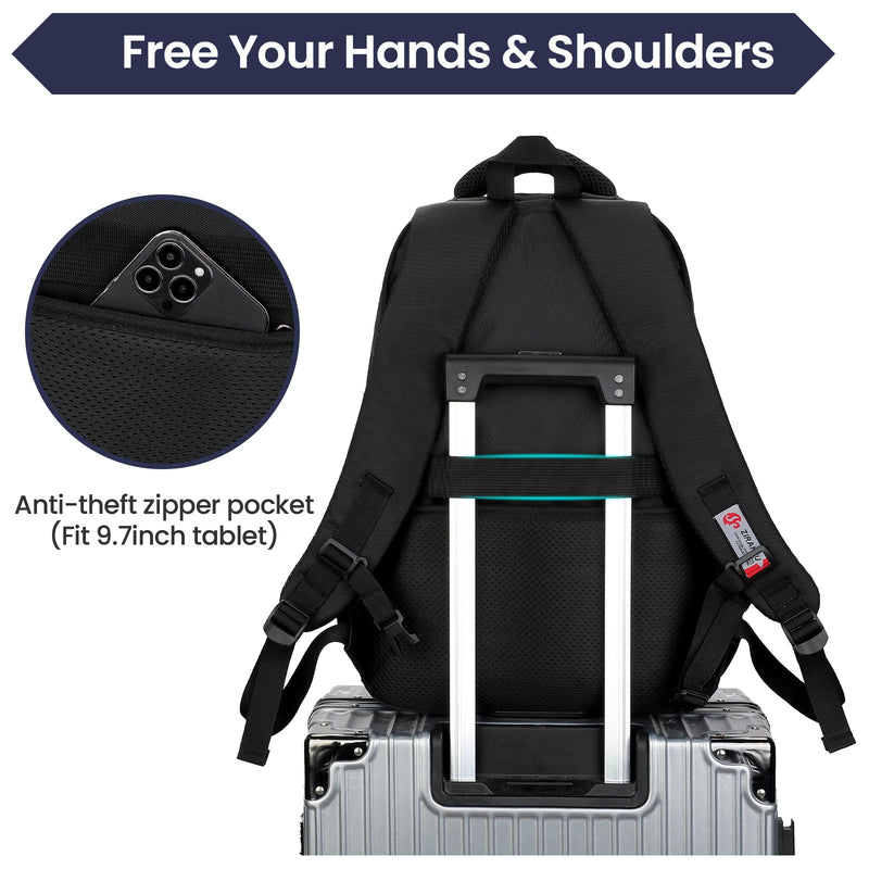 Amythe Mochila Escolar Grande, Versátil, Unisex, para Adolescentes y Jóvenes, Negro